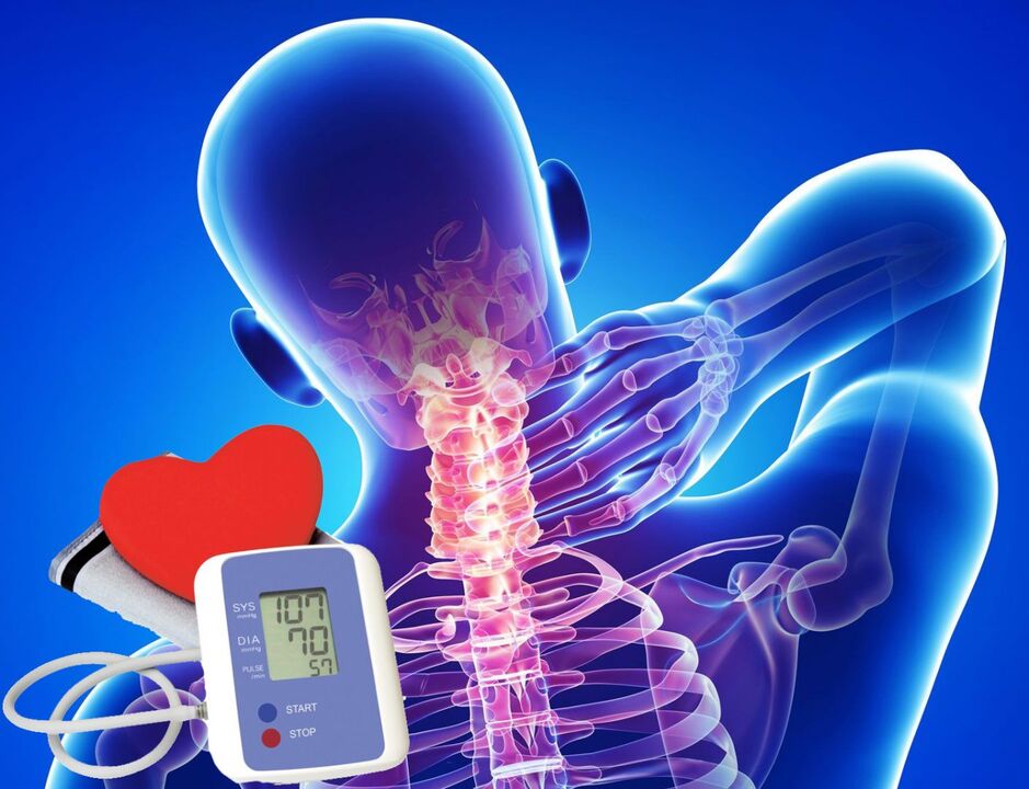 Tumalon sa presyon ng dugo na may cervical osteochondrosis